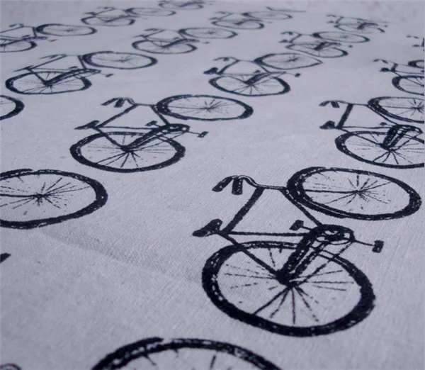 
wholesale bicycle printed cotton linen fabric IDY handmade fabric for pillow/curtain/sofa sets/tablecloth 