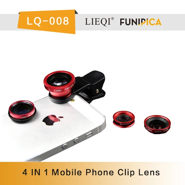 Lieqi 4 в 1 клип на камеры рыбий глаз + макро + 0.65X широкоугольный + CPL объектива