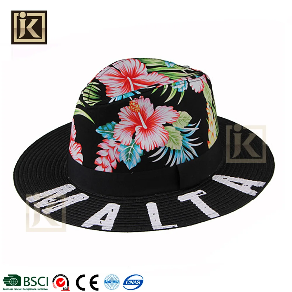 JAKIJAYI мода пользовательские лето бумаги широкими полями панама джек hat