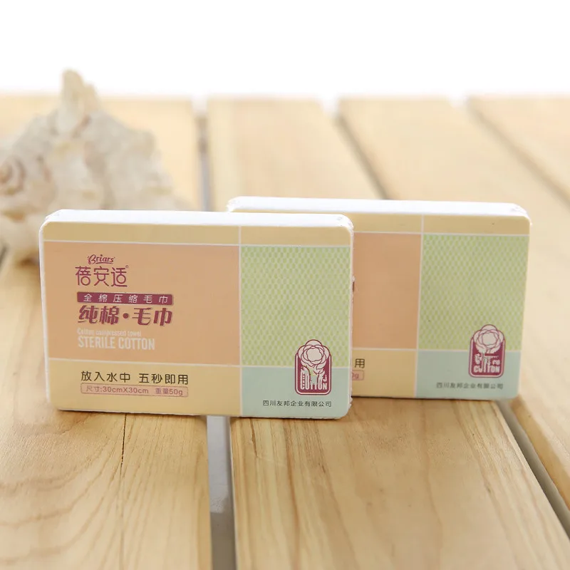 Hot Sale 100% Cotton round Shape Compact Towel Wholesale Disposable Soft Quick-Dry Woven Towel for Adults