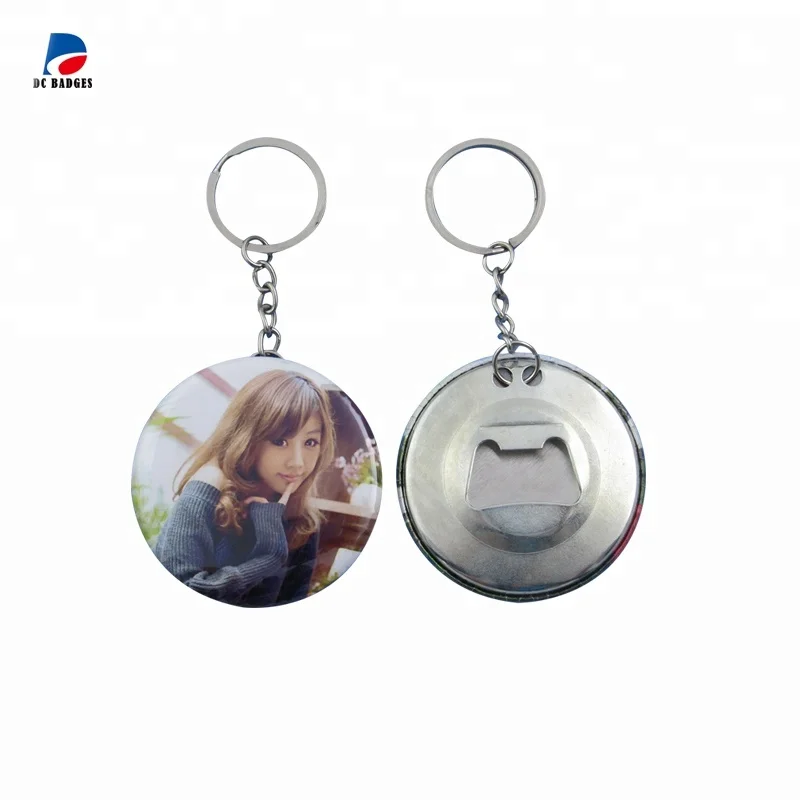 56mm blank Metal Bottle opener keychain badge machine making material