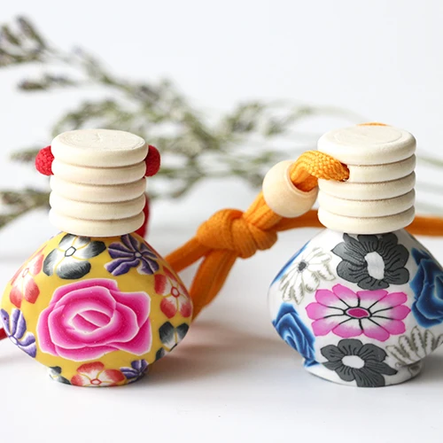 Fashionable Triangle Polymer Clay Diffuser hanging car perfume bottle