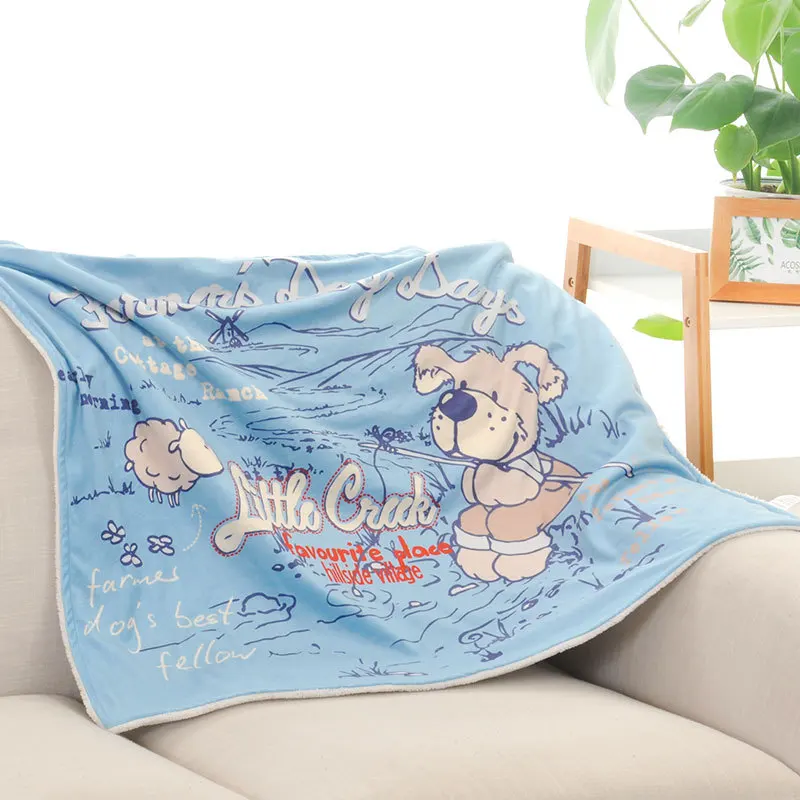 
Comfort Super Soft Double Layer Warm Oeko-tex 100 Winter Sherpa Baby Kids Cartoon Blanket 