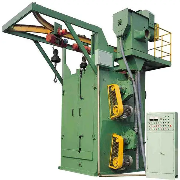 Heat-treated pieces hook type shot blasting machine, Electric hook type shot blasting machine dust cleaning equipment