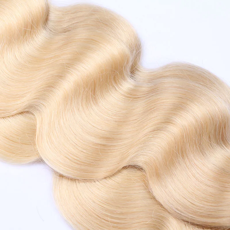 Best Selling 100% Remy Virgin Brazilian Hair Grade 12 A Body Wave 613 Blonde Human Ombre Breading Hair Weave With Closure