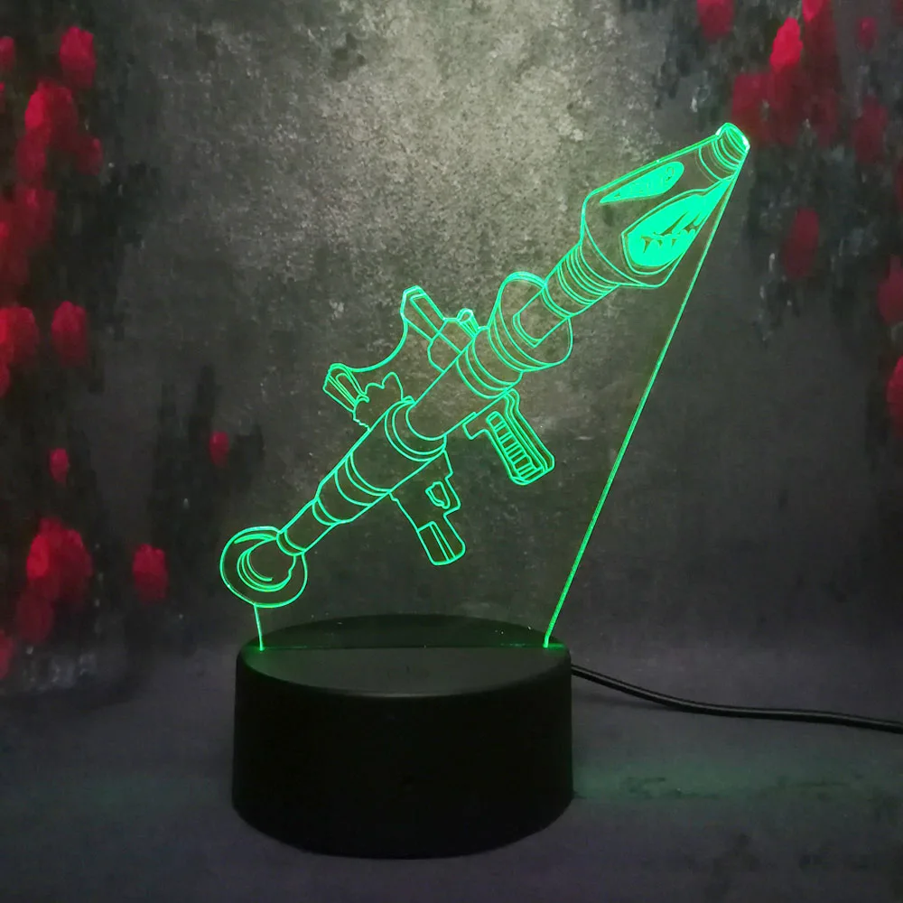 Touch Sensor 7 colorful changing Boy Kids Toy Home Decor Christmas Gift Battle Royale Game PUBG TPS SCAR-L Rifle LED Night Light