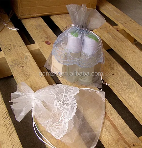 China factory lace indian organza cosmetic bag