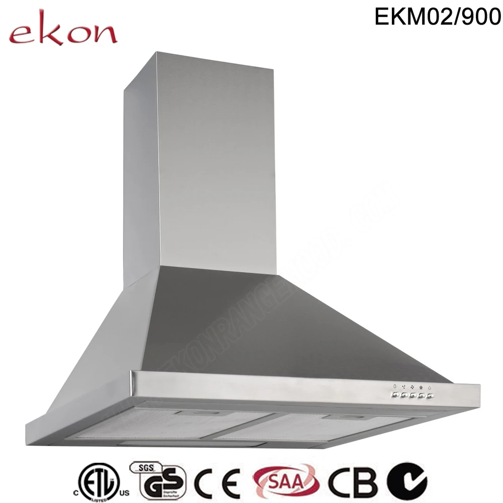 
900mm premium 3 speed mechanical control inox tower powerful industrial best kitchen hood with timer function 