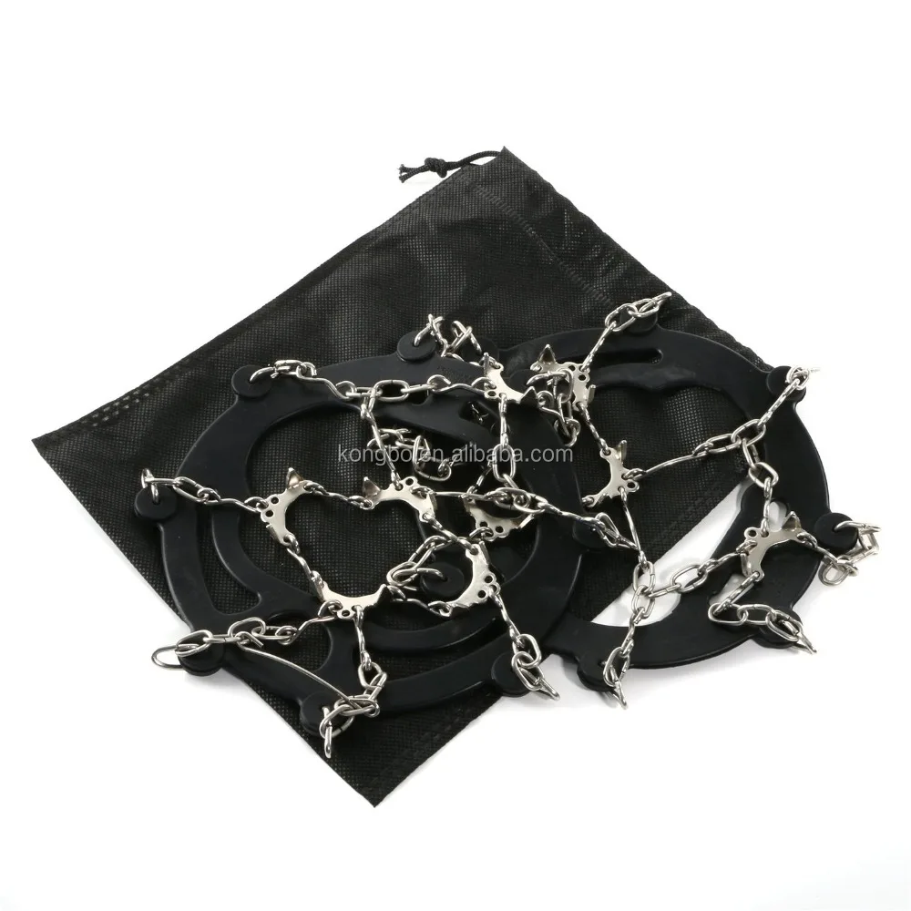 KongBo Outdoor Snow Traction Cleats  Stainless Steel Spikes & Grips  Non-Slip Ski Ice Safety Crampons for Shoes Covers S/M/L/XL