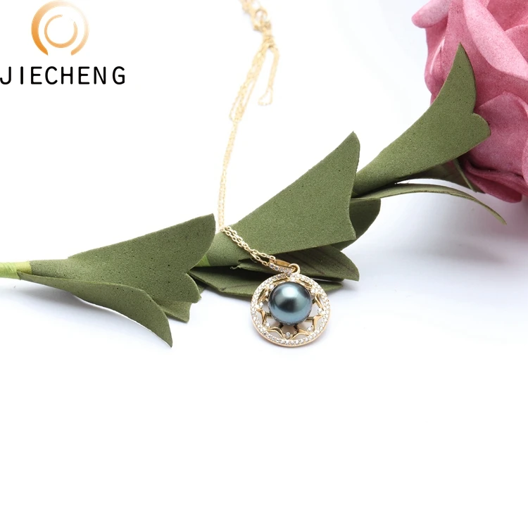 Very beautiful Tahiti pearl pendant charm design silver 925 pearl round pendant designs gold