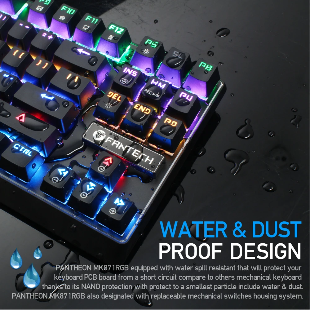 Fantech Professional Dota2 Tournament Peripherals RGB Color Adjustable Keyboard Mechanical 87Keys