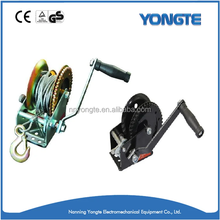 Black manual winch