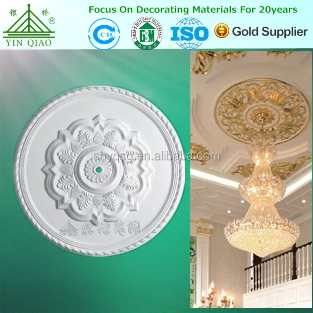 Decorative Gypsum Fiberglass Carving Ceiling Roses For Ceiling Decor