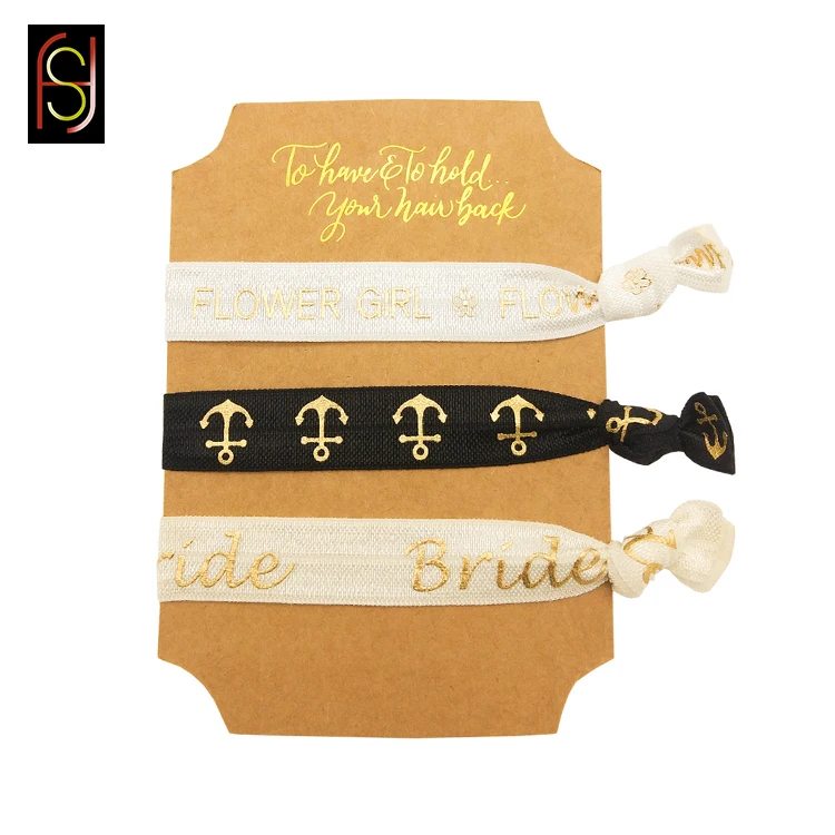 Wholesale fashion printed flat elastic rubber band hair