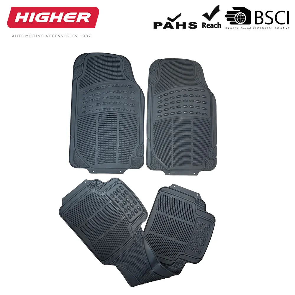 3-piece universal fit rubber car mat all weather protection anti slip auto floor mat PVC car mat
