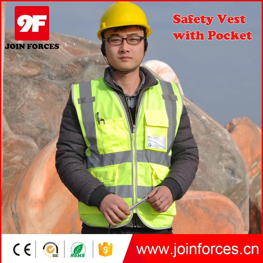 High quality construction vest safety vest with pockets