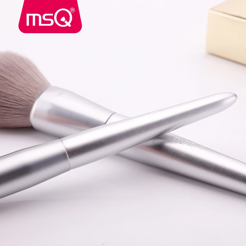 MSQ SILVER SNOW 8pcs Makeup Brushes Set Powder Eyeshadow Make Up Brush Kit Soft Synthetic Hair Wood Handle Cosmetic Tool