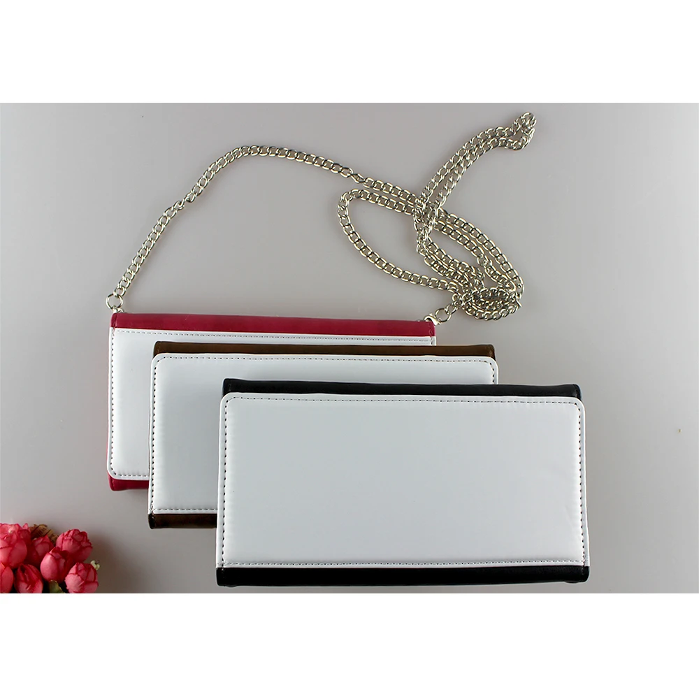 Wholesale Custom Sublimation Blank PU Leather Dual-Used Lady Wallet Bags