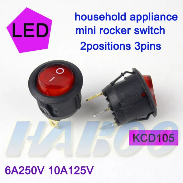 kcd105 светодиодной переключатель 3-контактный 2 позиция мини-лодка включения-выключения для бытовой техники
