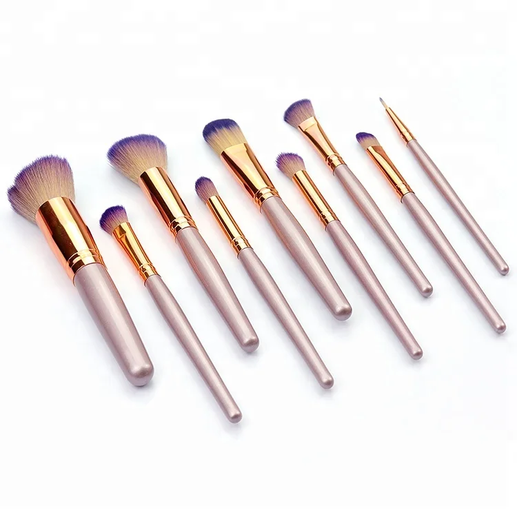 
Wolessale Professional Private Label Eye Shadow Face Foundation Cosmetic 9 pieces Makeup Brush Set 