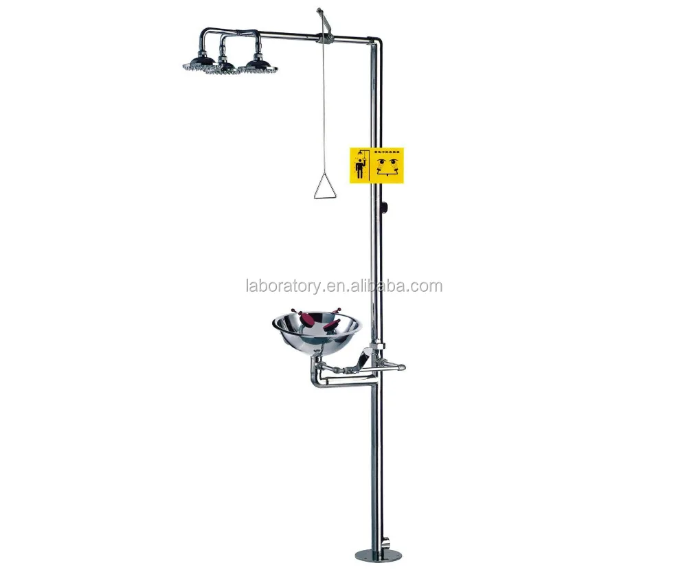 304 SS combination emergency lab facility shower & eye washer
