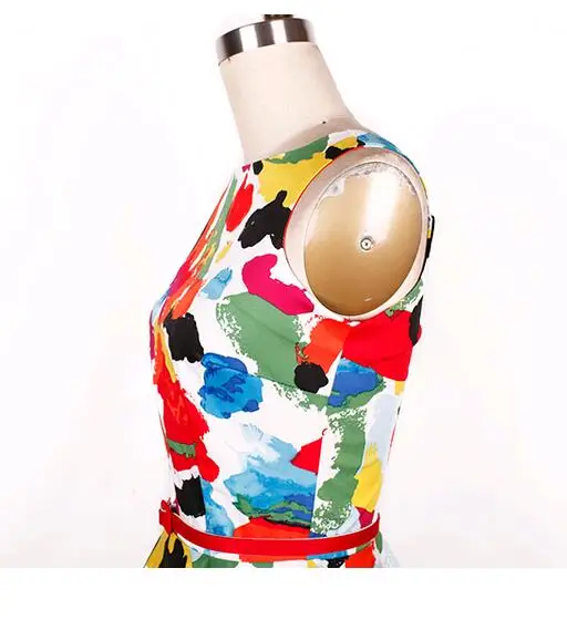 Vintage dress colorful color ship collar a word collar trumpet skirt B010