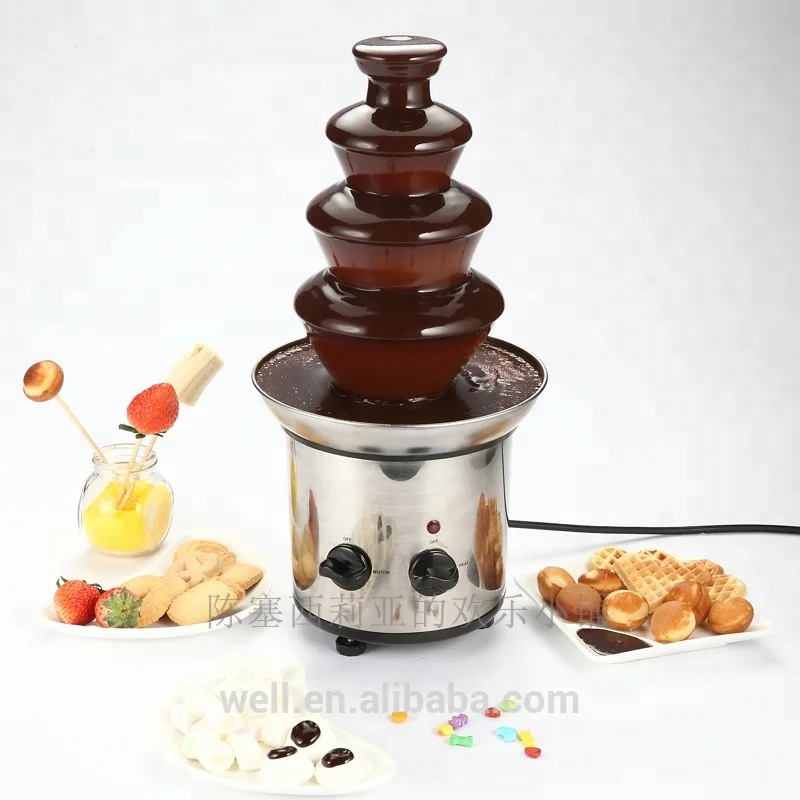 
242009S NINGBO Economic home Stainless Steel 4 Tiers cheap 110v 180W/220v 360Wchocolate fountain with stainless steel body  (709154642)