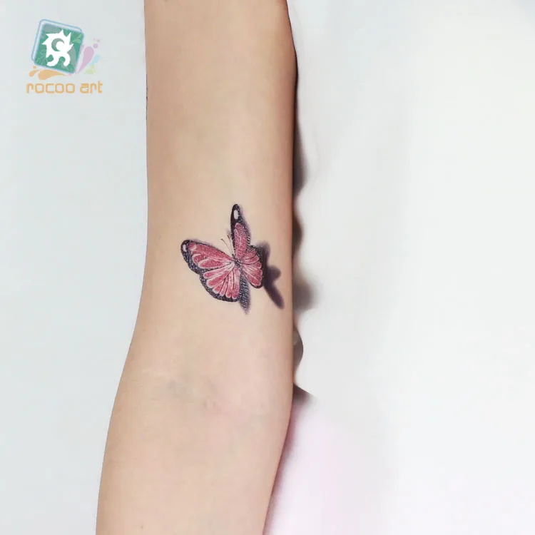 OEM High Quality Ink Waterproof Colourful Butterflies Cute Temporary Tattoo Sticker 3d Tattoos
