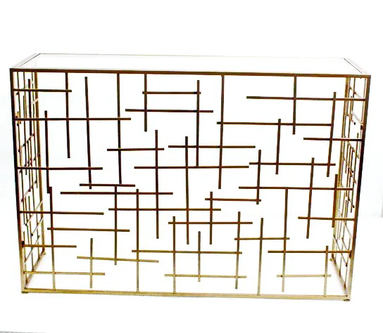 console Half Moon Glass Table