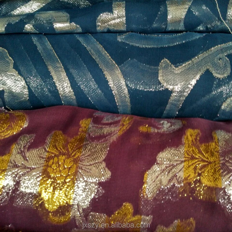 72%silk 28%lurex shiny jacquard silk stock silk lurex fabric