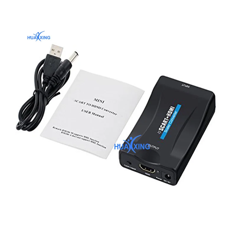 Переходник Scart на HDMI сплиттер адаптер для видео и аудио с поддержкой 1080P