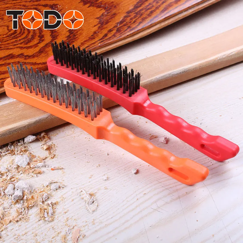 High quality hand tool steel wire brush with plastic handle
