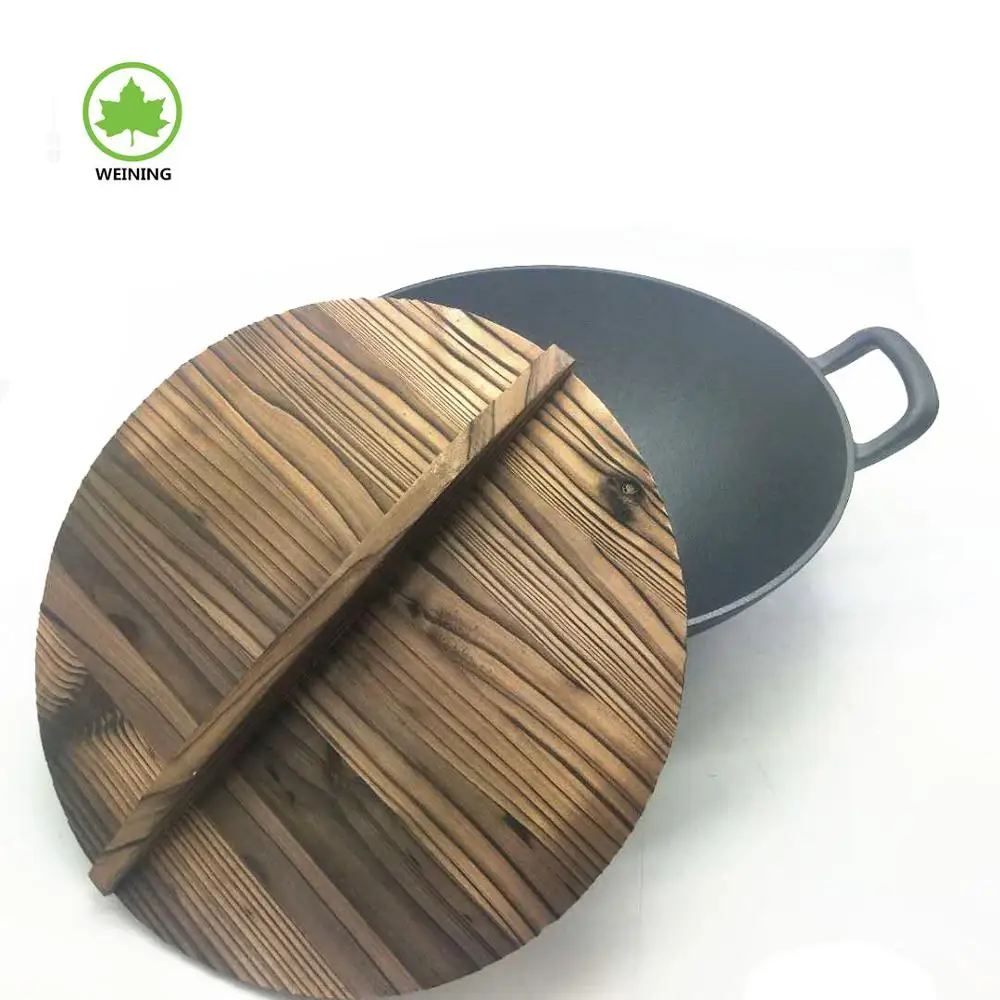 Traditional chinese cast iron wok black pre-seasoned Cast Iron Wok For Kitchen Cookware