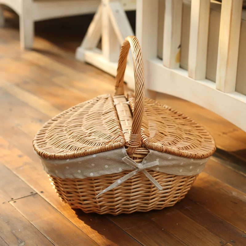 YRMT, корзина для пикника из ивы с подкладкой, корзина для пикника ручной работы