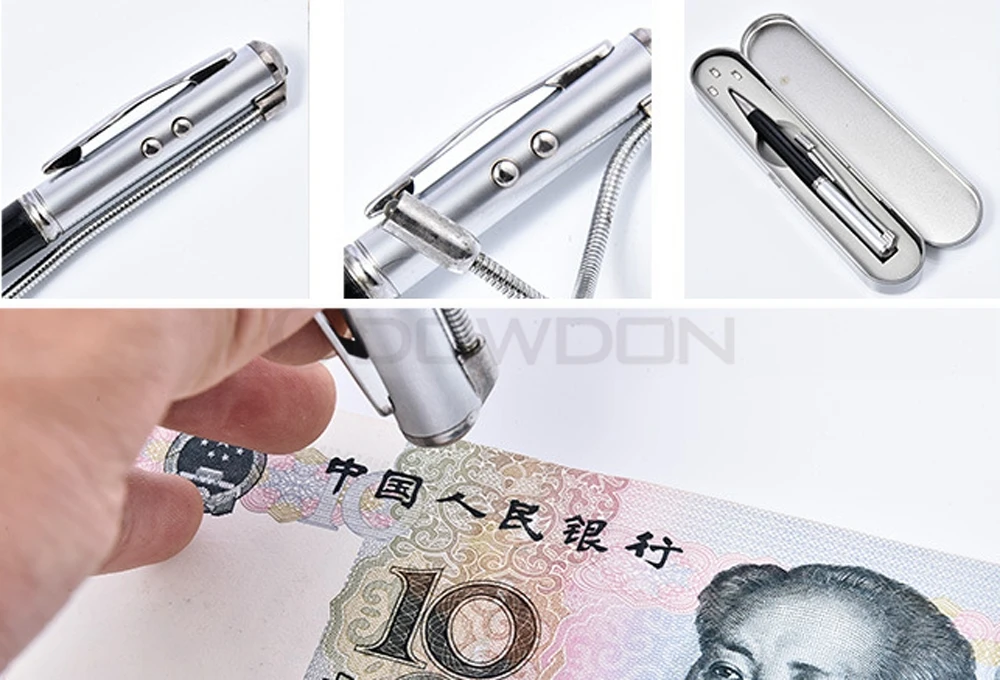 Pen 5 in 1 Laser Pointer UV Light Stylus Tip Flashlight Ballpoint Multifunction