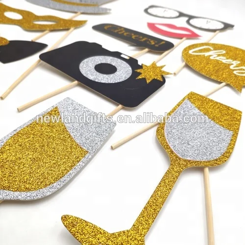 Оптовая продажа и принимаем индивидуальные заказы; 16pk NO-DIY требуется 2022 новый год селфи с блестками для студийной Фотокабины