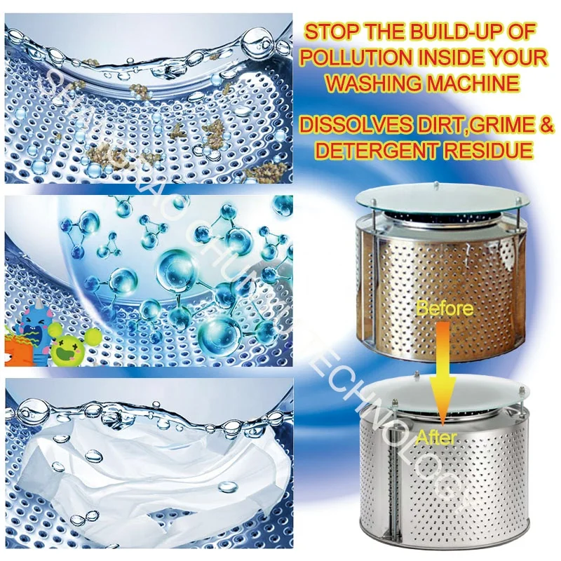 China OEM Concentrated formula washing machine cleaner powder laundry machine odor remover 125g/Pack