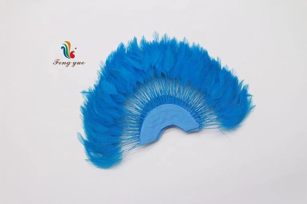 horse racing party millinery supplies striped hackle feather fan