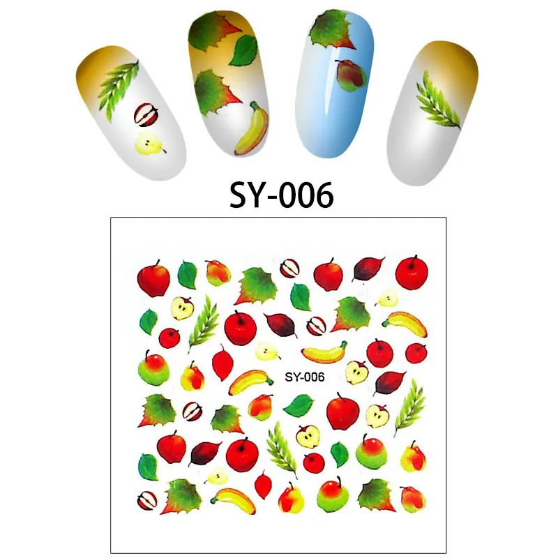 SY  Embossed 3D Nail Stickers Blooming Flower Butterfly Art Stickers Decals