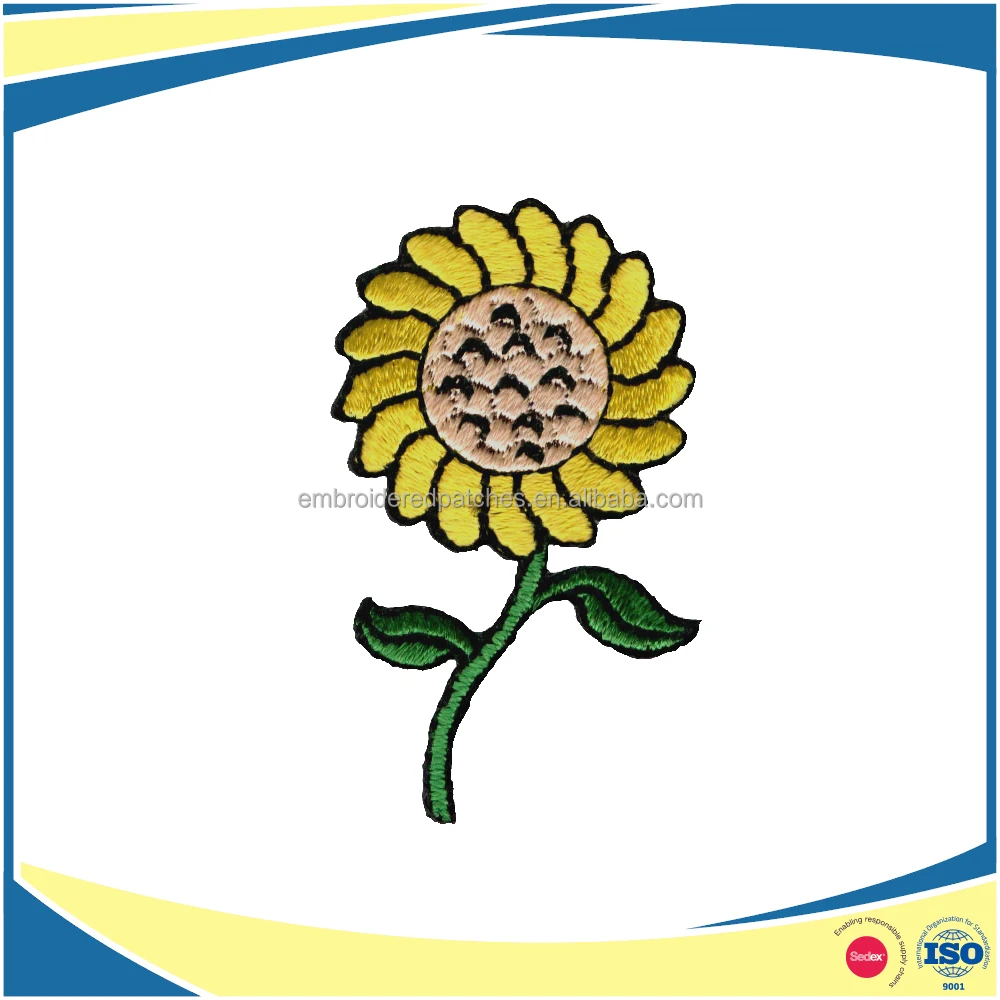 Fashion Ecusson Iron On Embroidery Rose Patches Yellow Rose Flowers Appliques