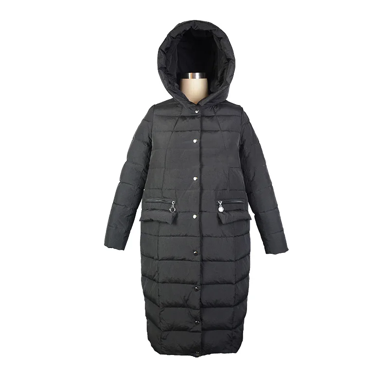 Russian Latest Design Fashionable Warm Women Winter Coat Long Duck Down Coat Plus Size Clothing