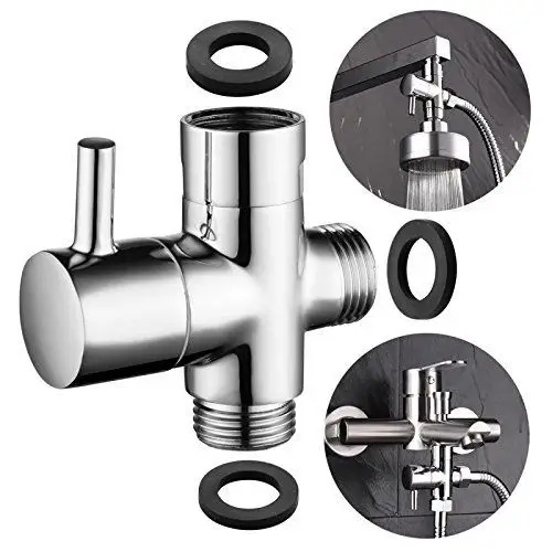 Full-turn Brass Toilet Bathroom Bidet Sprayer T-Adapter Valve Shattaf Angle Valve