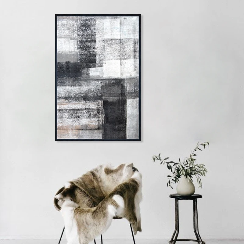 Ручная роспись абстрактным холстом, Настенный декор, искусство, украшение для дома, аксессуары, оптовая продажа с черной рамкой