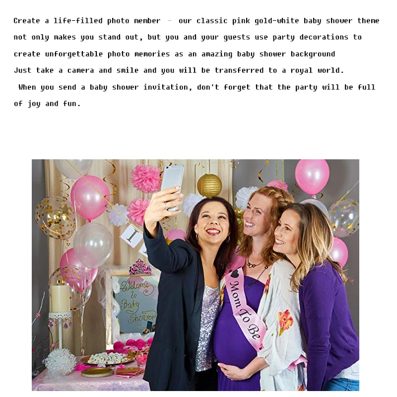 
Senior Girl Baby Shower Decoration Set Baby Party Gift Game Balloon Paper Lantern Paper Flower Ball Girl Banner Belt 