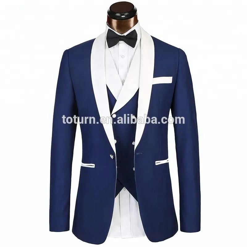 OEM Mens Shawl Lapel 3 Piece Tuxedo Wedding Suit shawl collar evening dresses