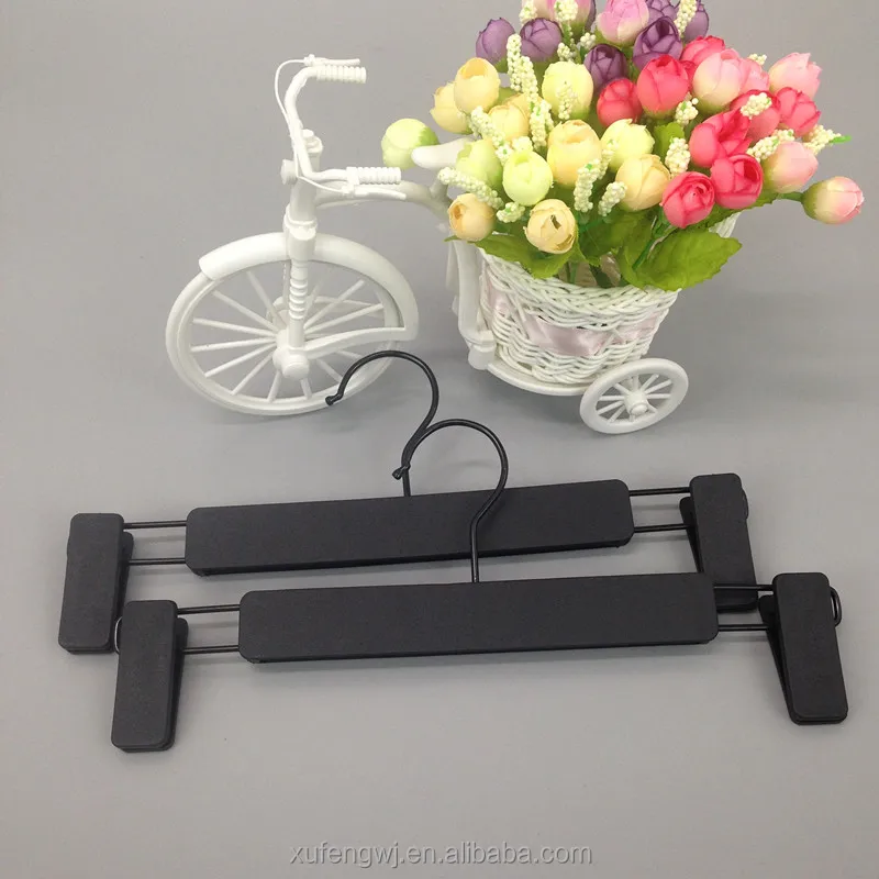 Cheap colorful plastic adult trouser hanger and child pant hanger rack with clips factory wholesale