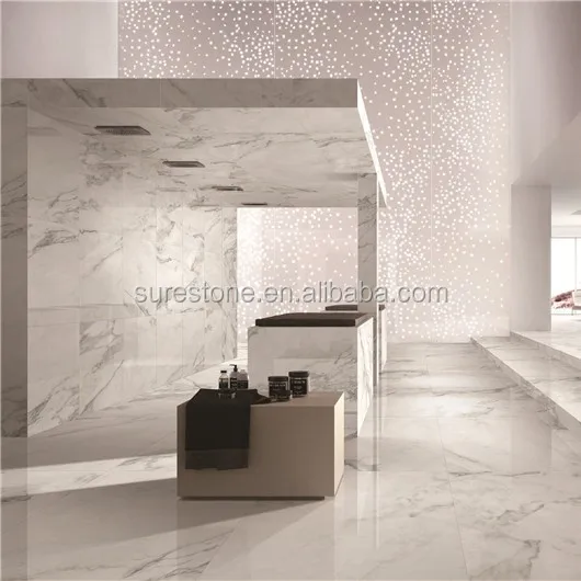 Newest high polished white marble tiles and floor ceramic tile