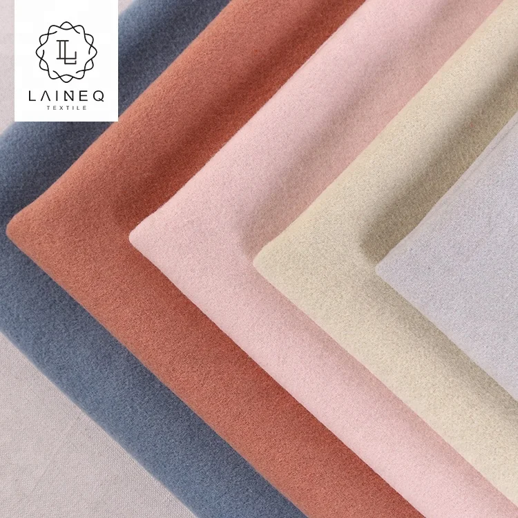 newest solid color soft warm touch high-end heavy soft touch knitted wool fabric