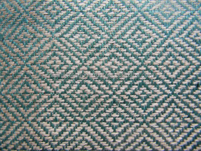 Hand Made Finishing Dark Green Moccasin square Linen Fabric