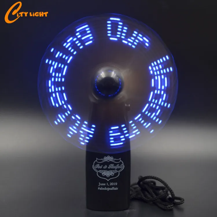 Портативный ручной вентилятор на свадьбу, День Святого Валентина, под заказ, светодиодный ручной мини-вентилятор